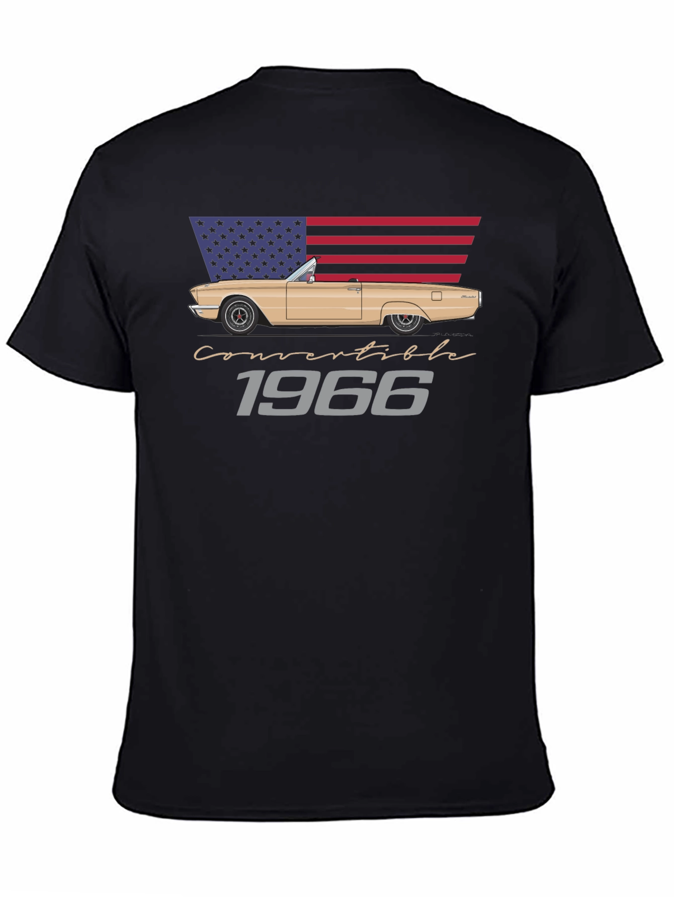 1966 Convertible Car American Flag T-Shirt