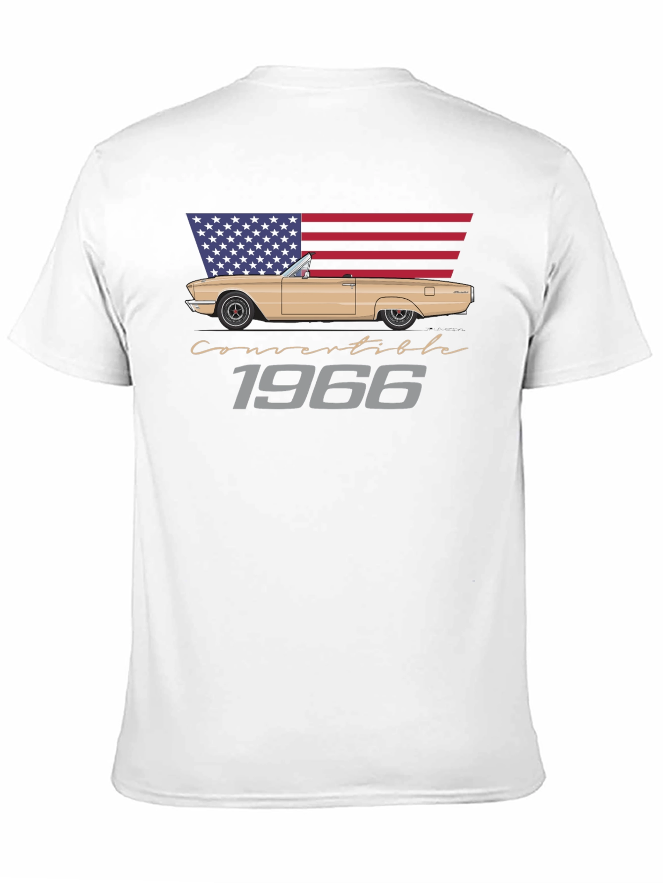 1966 Convertible Car American Flag T-Shirt