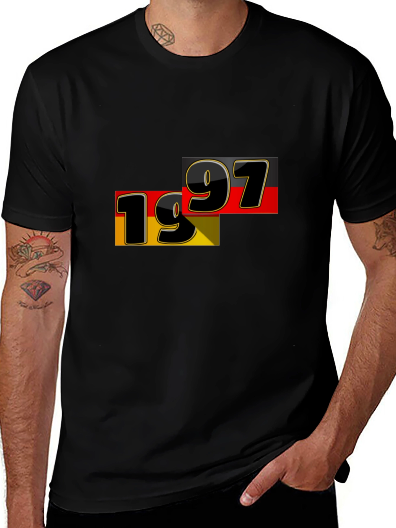 1997 Germany Flag Graphic Tee - Black