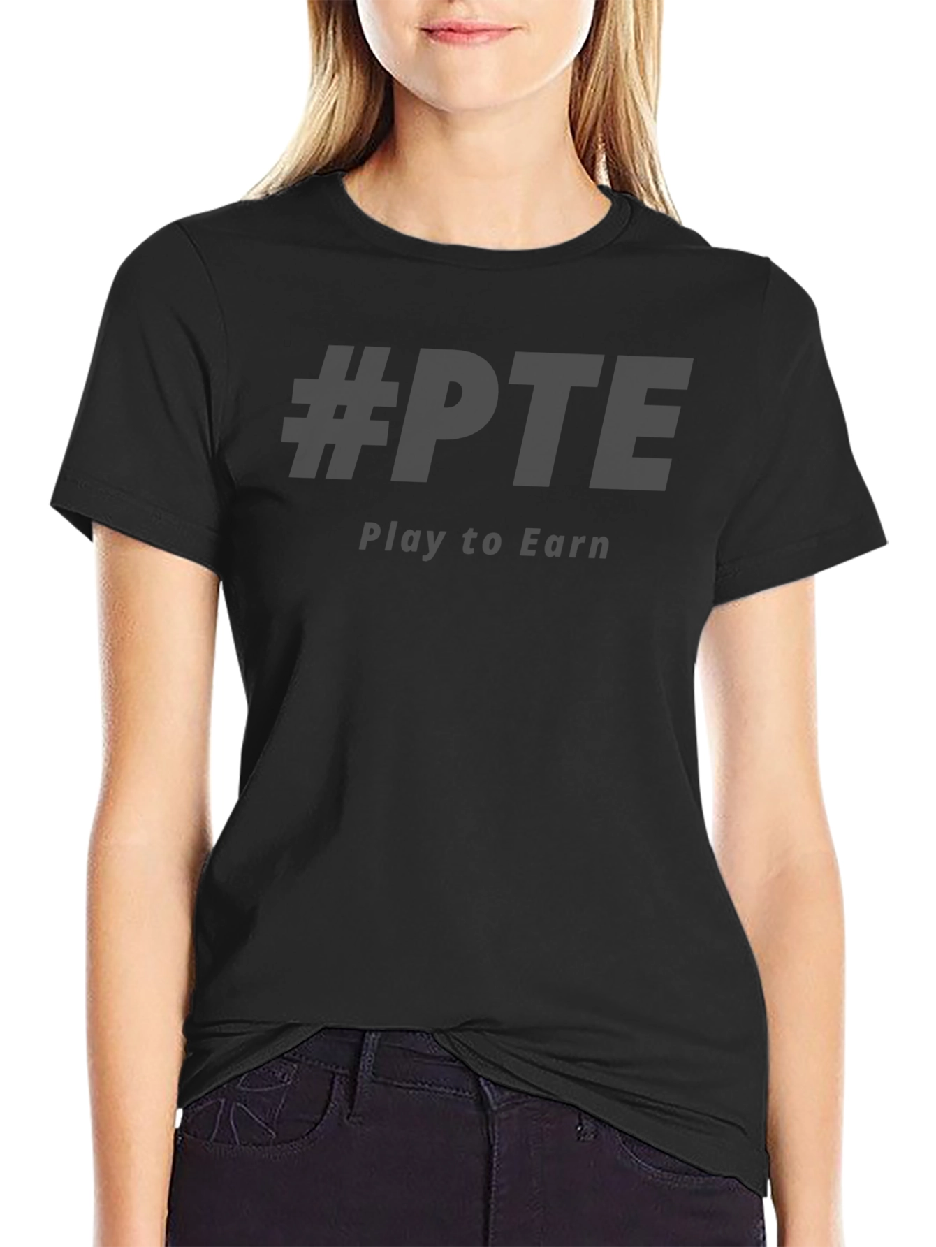 #PTE Play to Earn Black Graphic Tee