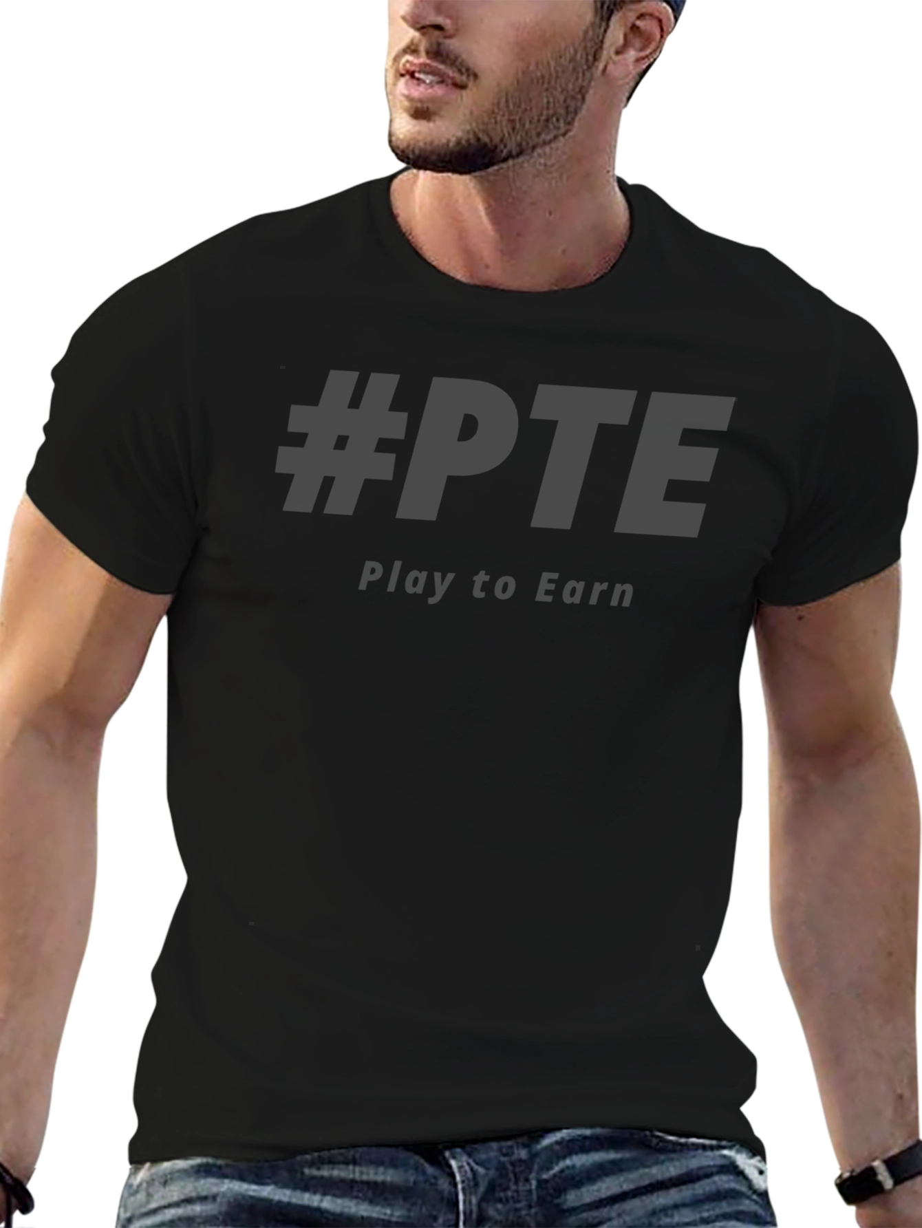 #PTE Play to Earn Black Graphic Tee