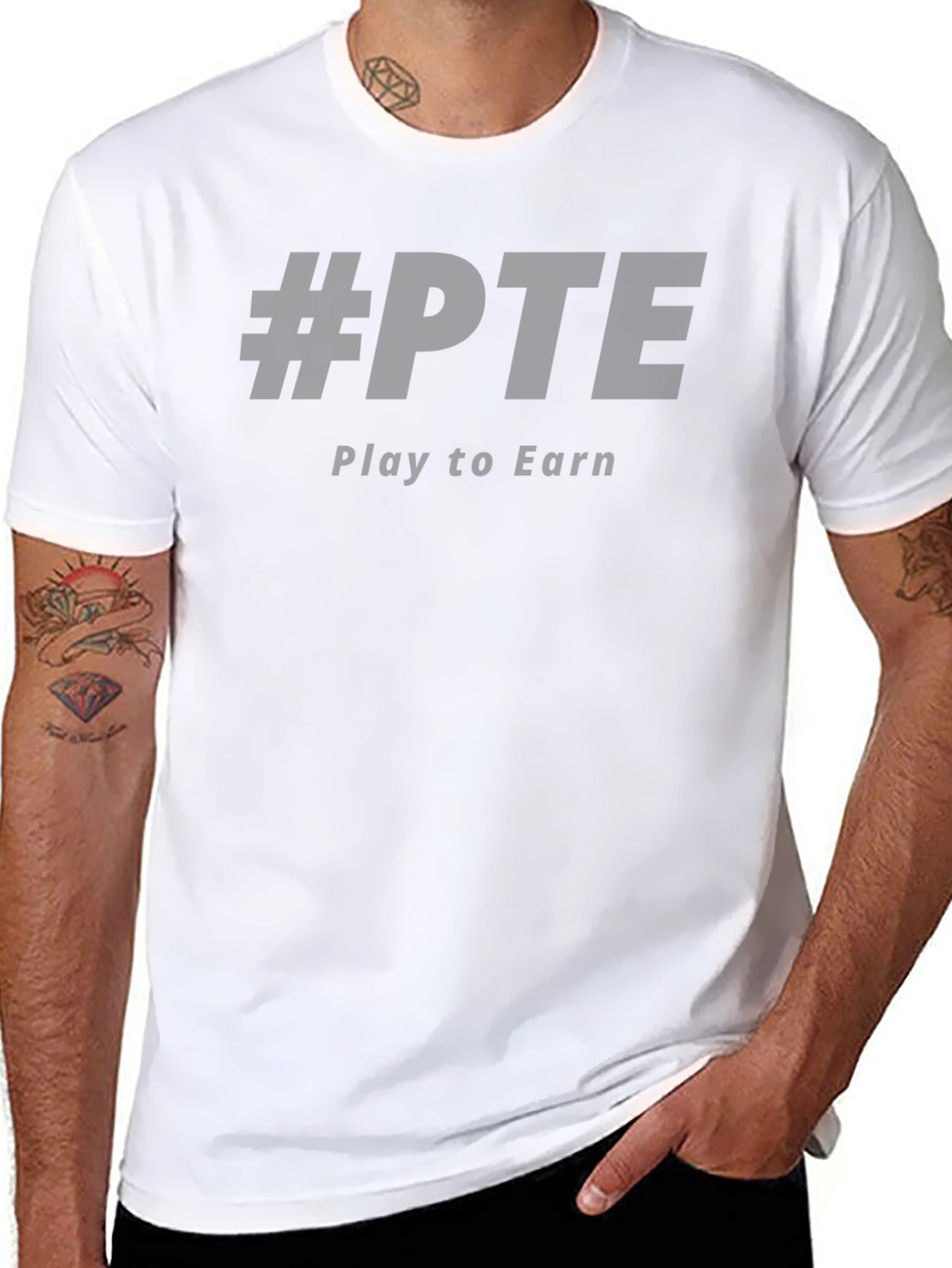 #PTE Play to Earn Black Graphic Tee