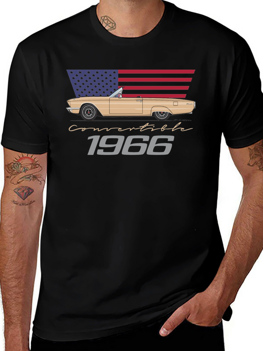 1966 Convertible Car American Flag T-Shirt