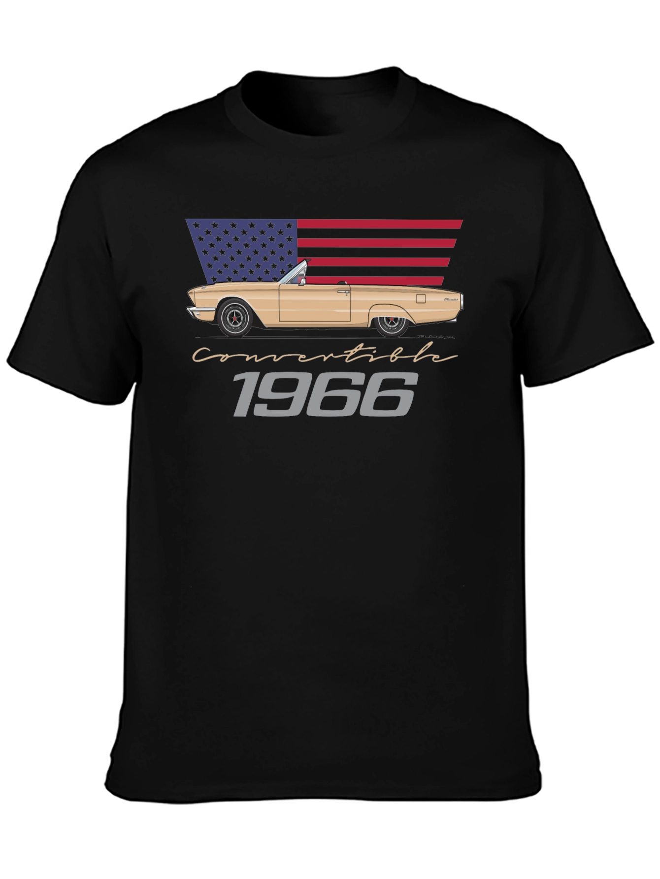 1966 Convertible Car American Flag T-Shirt